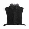 Black sheer blouse with a lace false collar and detachable neckline
