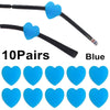 Ten pairs of blue anti-slip silicone eyeglass ear hooks shown with individual hooks.
