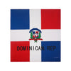 Rechteckiges Bandana mit der Flagge der Dominikanischen Republik und einem zentralen Emblem.