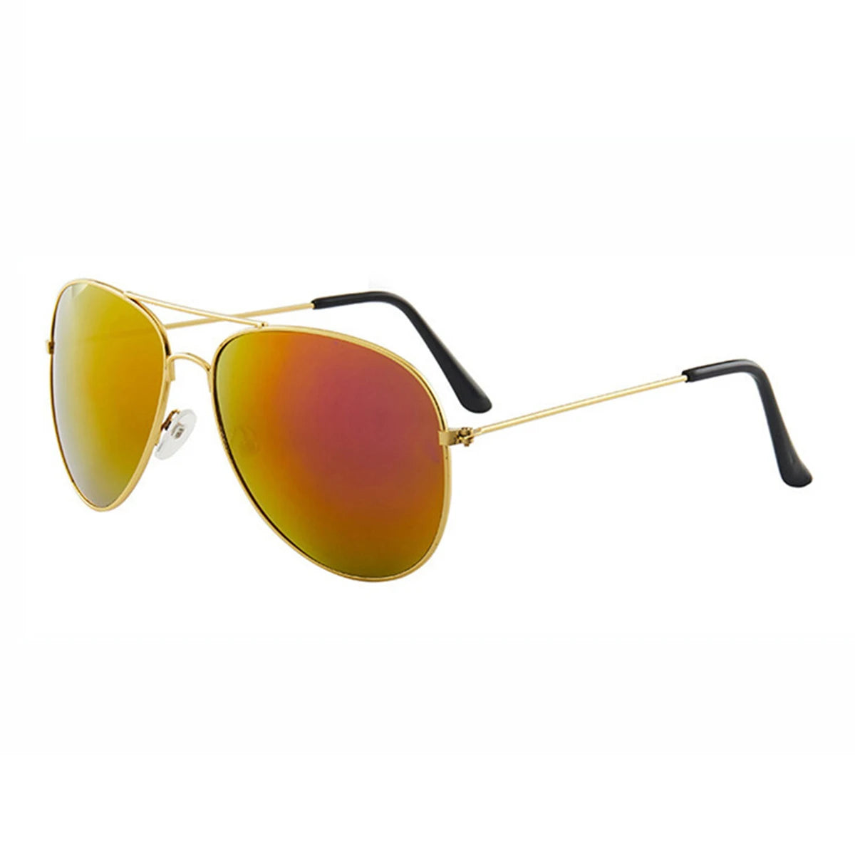 Men's aviator sunglasses with gold and silver frames shown against a white background.