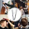 A collage showing a person using a volume boosting detangling hair comb on different individuals.