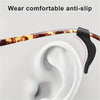 Silicone anti-slip ear hooks designed to secure eyeglasses on the ear.
