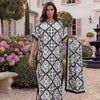 Boho Geometric Satin Abaya Scarf Set