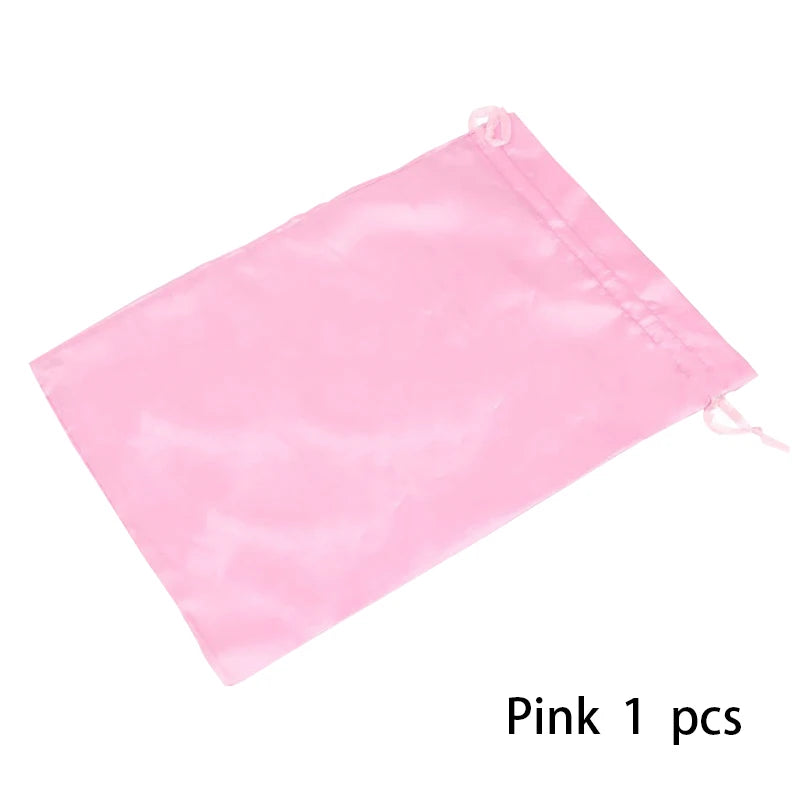 Pinker Satinaufbewahrungstasche für Perücken