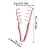 A pink volume boosting detangling hair comb shown with dimensions of 8.5cm/3.35in and 2.4cm/0.94in.