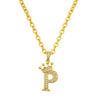 Gold chain necklace with a prominent letter P pendant shaped like a crown