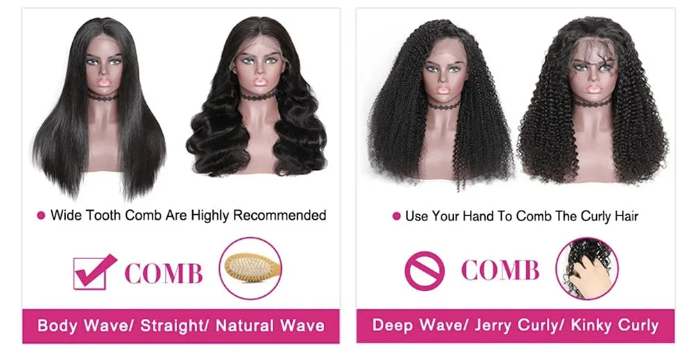 Three styles of lace front hair toppers showing body wave, straight, and natural wave textures.