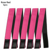 Five pink and black adjustable lace headbands for wigs and scarves