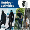 Una colección de actividades al aire libre con una máscara deportiva negra de cara completa y una balaclava blanca.