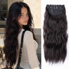 Long dark brown hair with black clips and ombre color transition