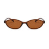 Brown tinted retro oval frame sunglasses with tortoiseshell detailing