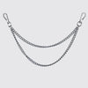 Silver punk style metal waist chain accessory with lobster clasps