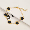 Gold Plated Stainless Steel Plant Flower Bracelet