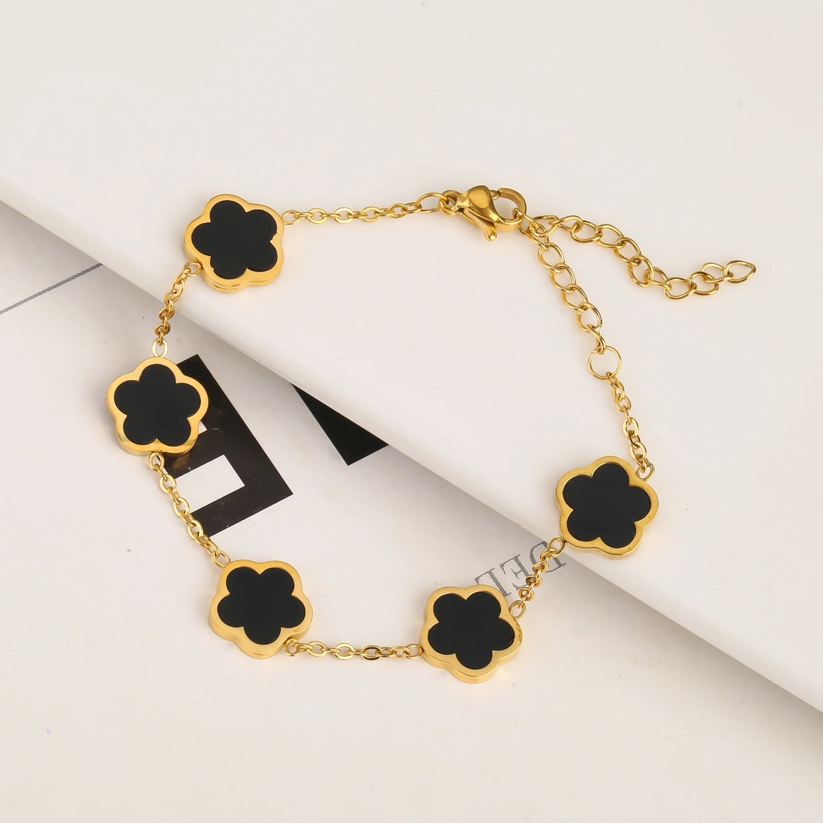 Gold Plated Stainless Steel Plant Flower Bracelet