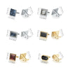 A collection of elegant copper cufflinks for men shown in various angles and sizes.