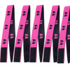 A set of pink and black adjustable elastic bands for wig edges.