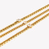 Gold chain bracelet featuring round water drop zircon charms