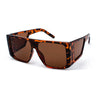 Brown tortoiseshell gradient square sunglasses with black frames