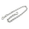 Silberner Mode-Statement-Taillenchoker aus vernetzten Metallketten.