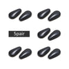 Five pairs of black silicone nose pads for eyeglasses shown individually.