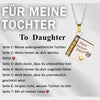 Silber-Anhänger-Kette mit gravierter Plakette in deutscher Sprache für eine Tochter