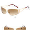 Tan gradient mirror sunglasses shown from the side and positive angles.