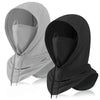 A pair of black and gray lightweight sun protection hoods shown in a folded, open display.