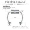 A diagram showing a single silver magnetic stainless steel septum ring with various dimensions and quality details.