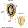 Gold-toned centerpiece connectors featuring a detailed depiction of the Virgin Mary.