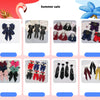 A collection of Japanese plaid neck ties in various colors and patterns for school uniforms.
