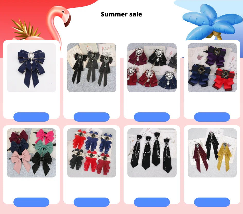 A collection of Japanese plaid neck ties in various colors and patterns for school uniforms.