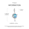 Sterling silver star moon charm bracelet featuring a blue and silver celestial design