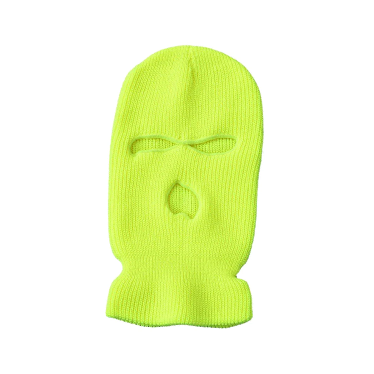 Helle limettengrüne Strickbalaclava und winddichte Skimaske