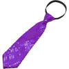 Purple sequin tie with a black cord, suitable for parties and events.