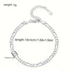Bracelet pendentif en argent avec chaîne et fermoir, mesure 18+5 cm.