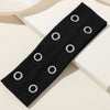 Black punk style metal hollow headband with multiple silver rings.