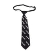 Elegant black tie adorned with small white pearls and rhinestones