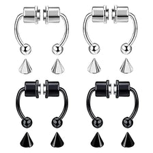 Stainless steel fake piercing nose ring hoops and triangular studs for body modification