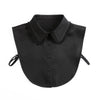 Black blouse with a fashionable false collar and detachable neckline