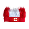 Footballfan-Perücke-Haarreif mit rotem und weißem Fell und kanadischer Flagge
