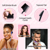 Colección de cepillos para el cabello de doble cara, incluyendo cepillo de cerdas suaves, peine compacto y herramientas de ar