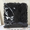 A clear plastic bag containing black nylon elastic hair cords for kids headbands.