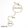 Gold plated stainless steel zircon ring bracelet with adjustable chain and various sized links