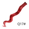 A long, vibrant red synthetic hair extension with a clip-in closure.