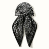 Black and gray leopard print satin silk hijab headband cap