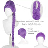 A purple ponytail braid hair extension wig displayed on a mannequin head.