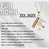 Silberes Anhänger-Halskette mit Gravur 'Für Sohn to Son' in deutscher Sprache