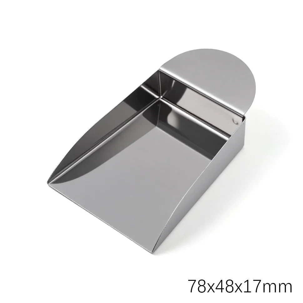 Stainless steel bead shove tool for jewelry making shown from above with dimensions 78x48x17mm