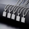 A set of five silver letter pendant necklaces labeled A through E displayed on a black surface.