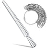 A precision metal ring sizer and mandrel tool kit consisting of a long metal rod and a coiled ring mandrel.